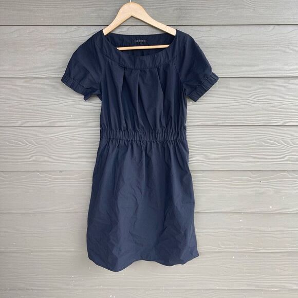 Theory cotton blend navy capsule wardrobe dress - Picture 1 of 5